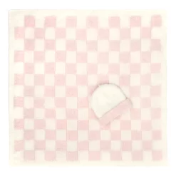 Alternative view of Baby Blanket with Cap - Checkered Pattern