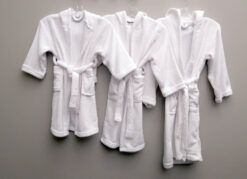 Plush Hooded Youth Robes | White